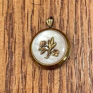 Small MOP floral locket
